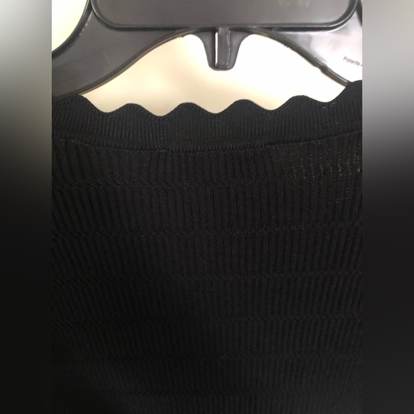 SANDRO CECIL BLACK SCALLOPED TRIM CARDIGAN - Picture 13 of 16